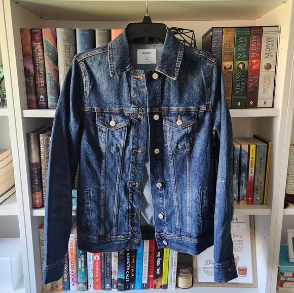 Old Navy Blue Jean Jacket Small Tall NWOT - Picture 1 of 9